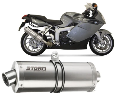 Storm by Mivv Oval Stainless Steel Exhaust for BMW K 1200 R / S / GT 2005 > 2008 - Image 1 of 3