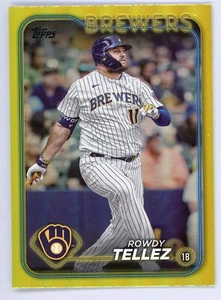 2024 Topps Series 1 Rowdy Tellez Yellow Foil Milwaukee Brewers - Picture 1 of 2