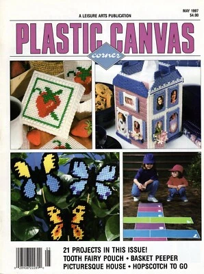 Plastic Canvas Corner May 1997 Hopscotch, Tissue Boxes, Teddy Bear, Santa NOS - Image 1 of 3
