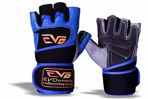 EVO Fitness Pure Leather Cycling Gloves Weightlifting Gym Glove Exercise Bodybui - Picture 1 of 11