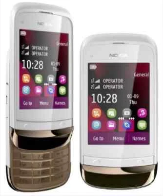 Câmera Nokia C2-03 Dual SIM rádio FM 2G GSM 900 1800 telefone deslizante tela sensível ao toque - Imagem 1 de 4