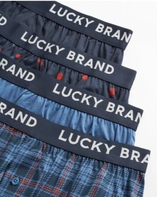 Calzoncillos boxer de punto Lucky Brand algodón colores surtidos ropa interior paquete de 4 talla 2XL Foto 1 de 4