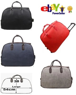 Unifarbener Vintage Reisetasche UK Trolley Tasche Reisekoffer Handgepäck große Größe - Bild 1 von 3