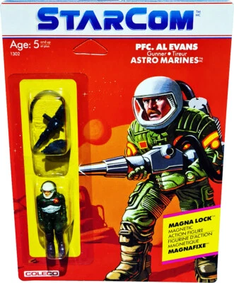 StarCom™ PFC. Al Evans Action Figure, Vintage 1986 Collectible, New MOSC AFA IT! - Image 1 of 2