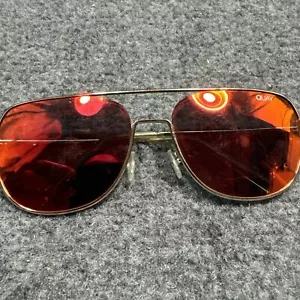 Quay Australia Sunglasses Running Riot Aviator Gold Orange Flat Lens Frames Only - Picture 1 of 5