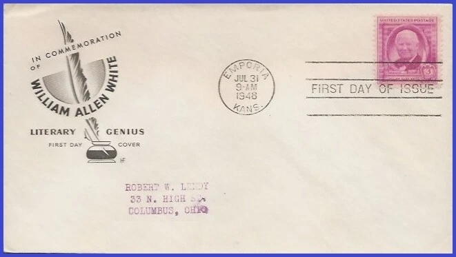 USA5 # 960 ADDR HOUSE OF FARNAM FDC   William Allen White - Image 1 of 1