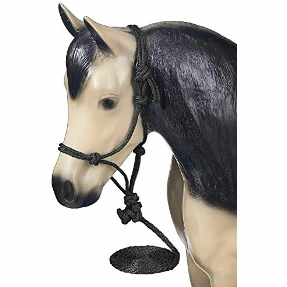 Tough 1 Black Adjustable Mini Pony Size Poly Rope Halter and Lead equine 1010M - Image 1 of 1