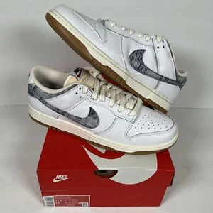 Size 11.5 Nike Dunk Low Washed Denim Men's Sneakers FN6881-100 IN HAND BRAND NEW - Picture 1 of 12