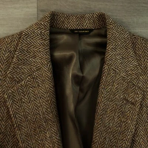 Barrister Harris Tweed Sport Coat Men's 39S* Brown Herringbone Wool Two Button - Picture 1 of 17