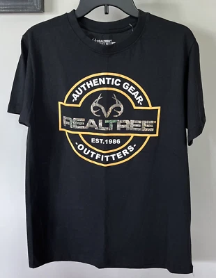 Camisa Realtree Authentic Gear Outfitters Negra Cuello Redondo - Para Hombre Talla M NUEVA Foto 1 de 2