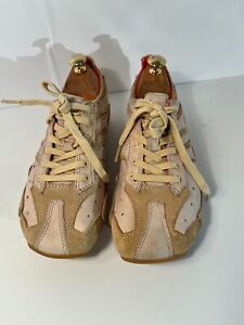 DIESEL KASHI Womens Leather Sneakers Tan/Coral Size 8