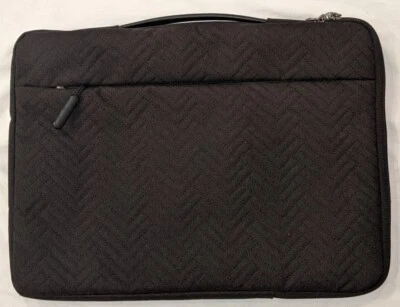Lubardy Laptop Sleeve 15 in Laptop Case Waterproof Handle Laptop Black Chevron - Image 1 of 4