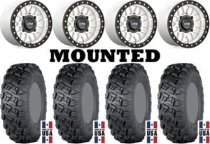Kit 4 ITP Versa Cross Tires 32x10-15 on KMC KS235 Grenade Beadlock Machined POL - Picture 1 of 5