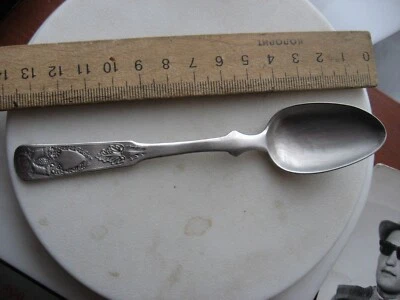 Старинная серебряная чайная ложка 84 стандарт с монограммой, императорская Россия, 1836, редкость - Изображение 1 из 4