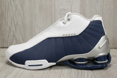Novo 2019 Nike Shox BB4 AT7843-100 Retro Olympics Vince Carter Branco Azul Tamanho 8 - Imagem 1 de 4