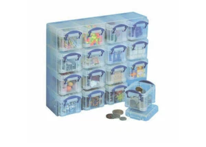 Really Useful Organiser, 16 x 0.14 Litre Storage Boxes /Clear Plastic New+24hdel - Picture 1 of 1