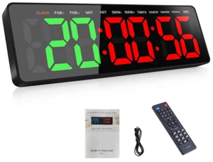16.5" Gym Timer Clock Gym Stopwatch Count Down/Up, Workout Timer Interval Clock - Picture 1 of 7