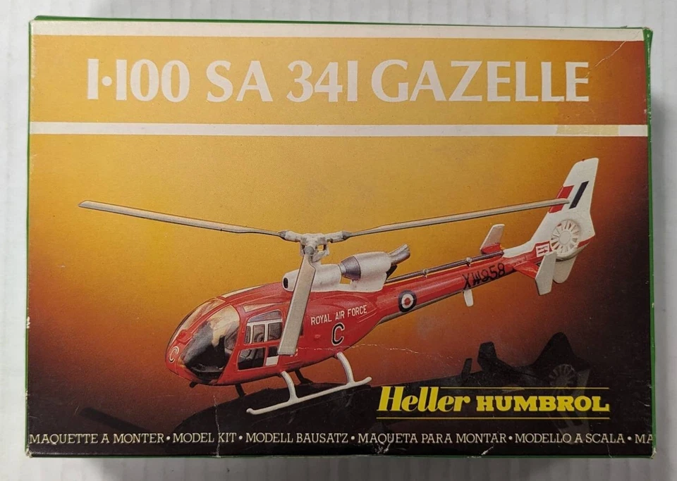 HELLER  1/100 HELICOPTERE SA 341 GAZELLE (PAS DE BOITE / PAS DE DECALS) - Photo 1/1