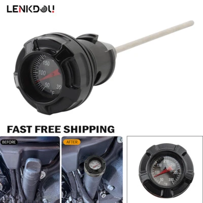 Oil Dipstick Temperature Gauge For Harley Softail Fat Boy Fat Bob FXBR FXLR 18+ - Image 1 of 4