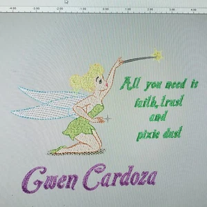 Personalized Embroidery Baby Blanket Tinkerbell - Picture 1 of 2