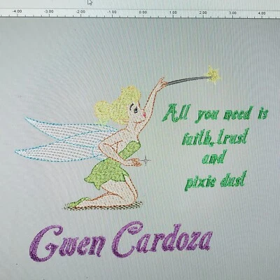 Manta de bebé bordada personalizada Tinkerbell Foto 1 de 2