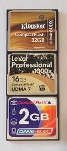 3-pack COMPACT FLASH CF MEMORY CARDS VARIOUS BRANDS 32, 16 & 2 GB - Picture 1 of 1