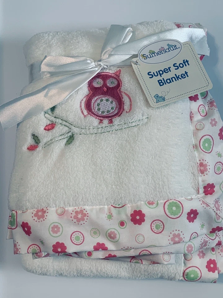 MANTA SALTO BÚHO FLORES NIÑA BLANCO ROSA RAMA ÁRBOL NUEVO POLAR SUAVE Foto 1 de 4