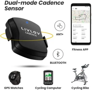 Bike Cadence Sensor, Bluetooth & ANT+ Cycling Cadence Wireless Bicycle - Picture 1 of 6