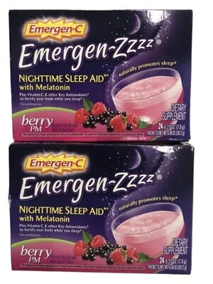 2X EMERGEN-Zzzz Nighttime AYUDA PARA DORMIR Suplemento de melatonina Berry PM 24ct Difícil de encontrar NUEVO Foto 1 de 4