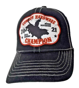 Gorra ajustable Cowboy Hardware negra juvenil Rodeo Bull Riding Champion 2021 - Imagen 1 de 6
