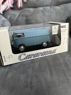 CARARAMA 1:43 SCALE VOLKSWAGEN VW MICRO BUS ROBIN’S EGG BLUE NEW IN BOX - Image 1 of 4