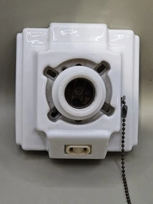 Arandela de parede P&S Alabax vintage art déco luminária de porcelana branca sem sombra - Imagem 1 de 4