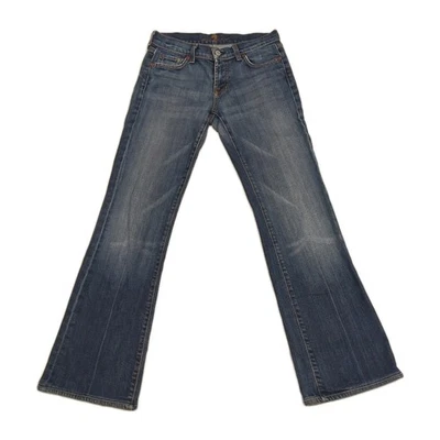 Pantalones de mezclilla elásticos lavados oscuros corte bota 7 For All Mankind para mujer talla 26 Foto 1 de 4
