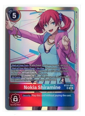 Nokia Shiramine BT22-084 SR Super Rare Digimon Cyber Eden Card Game English NM - Image 1 of 2