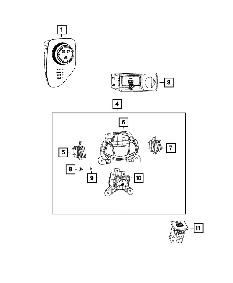 Genuine Mopar Start/Stop Switch 6VM87LXHAA - Image 1 of 1