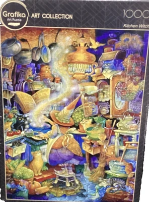 Grafika 1000 pc Kitchen Witch by Bill Bell, jigsaw puzzle  NIB Rare - Image 1 of 2
