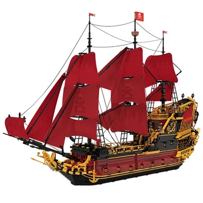  5600PCS Rache Segeln Schiff Bausteine Klassische Rote Piraten Schiff Modell DIY - Bild 1 von 4