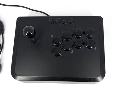 Black Wired Arcade Fight Stick Controller USB Auto Turbo Fire Buttons - Image 1 of 4