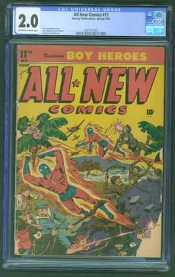 TOTALMENTE NUEVOS CÓMICS #11 CGC 2.0 Buen Schomburg Guerra Japonesa Cubierta Harvey 1945 Foto 1 de 2