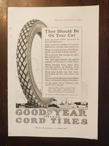1917 Good Year Cord Tires Full Page Vintage Magazine Ad Nice Image - Picture 1 of 3