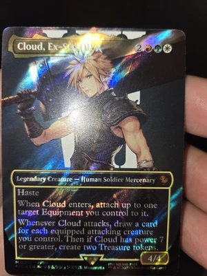Cloud, Ex-SOLDIER (Borderless) (Surge Foil) Mythic #210 MTG - Image 1 of 4