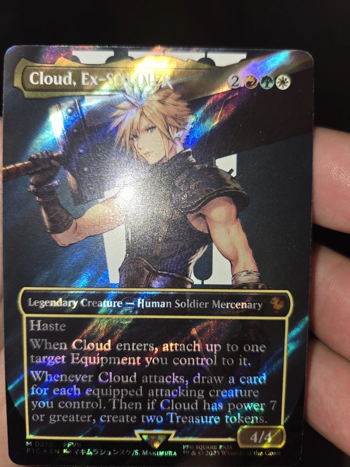 Cloud, Ex-SOLDIER (Borderless) (Surge Foil) Mythic #210 MTG - Image 1 of 4