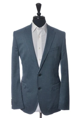 Hugo Boss Blue Check Weave Nobis2 Sport Coat 33791 — 第 1/4 张图片