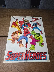 Póster Marvel Super Heroes Sal Buscema Vintage 1977 24"x18" 1887 Xerox Education - Imagen 1 de 13