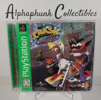 Crash Bandicoot Warped (PS1 Sony PlayStation 1, 1998) Greatest Hits CIB TESTED - Image 1 of 4