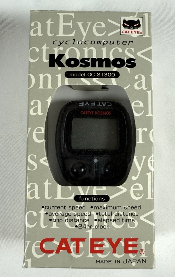 Vintage Boxed Cat Eye Cyclocomputer Kosmos CC-ST300 Bike Computer Made in Japan - image 1 of 4