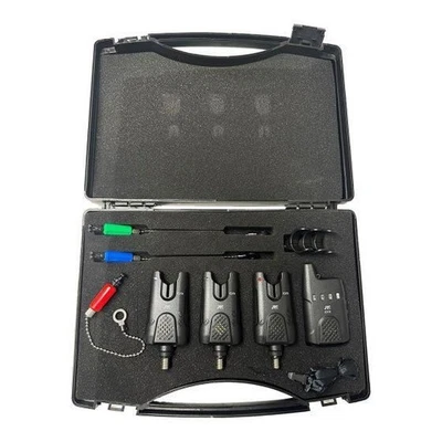 Juego de indicadores de alarma por mordedura para pesca de carpa gruesa con estuche JRC radar CR 3+1 Foto 1 de 4