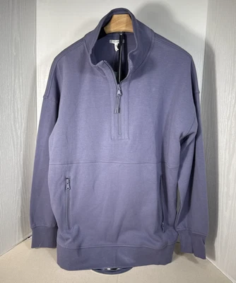 NWT Maurice’s Athleisure Half Zip Pullover Sweatshirt Blue Metal Women’s Large - Image 1 of 4