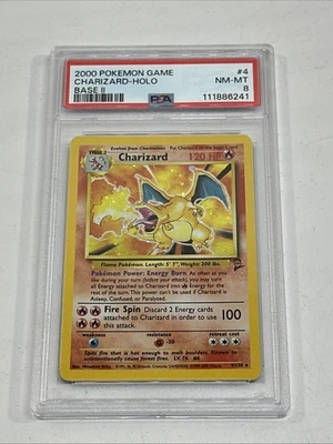 2000 POKEMON BASE SET 2 #4 CHARIZARD-HOLO PSA 8 - Image 1 of 3