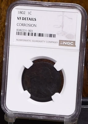 1802 Large Cent - NGC VF Detail Corrosion (#60036-L) - Image 1 of 4